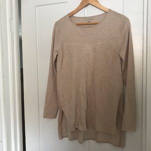 Joan Vass Studio Oatmeal Long Sleeve Knit Top